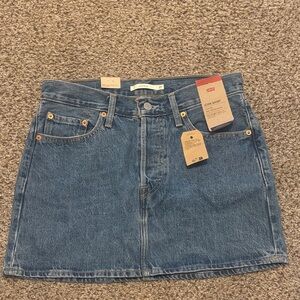 Levi's Blue Denim Mini Skirt with Rivet Details